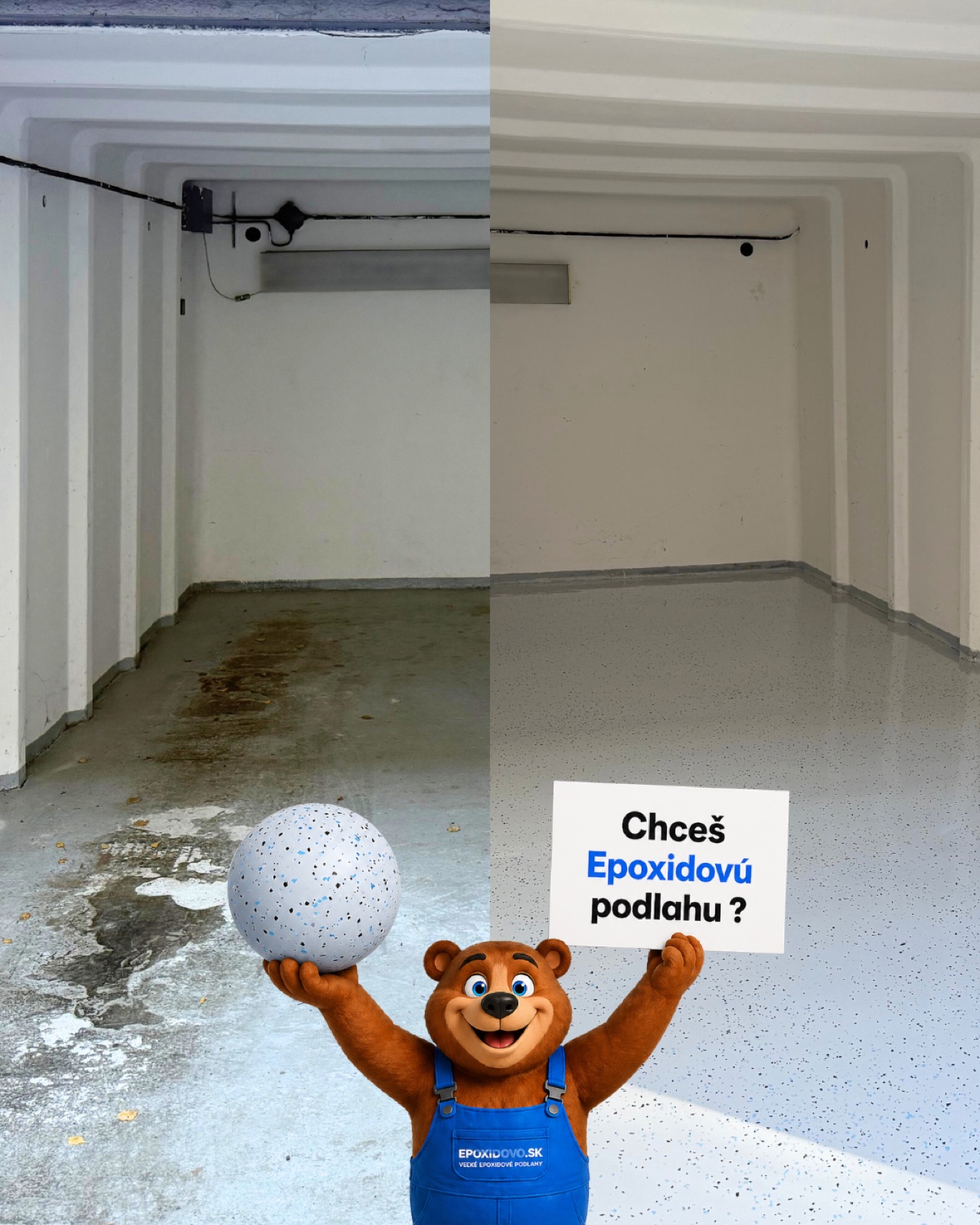 Chipsová podlaha v garáži