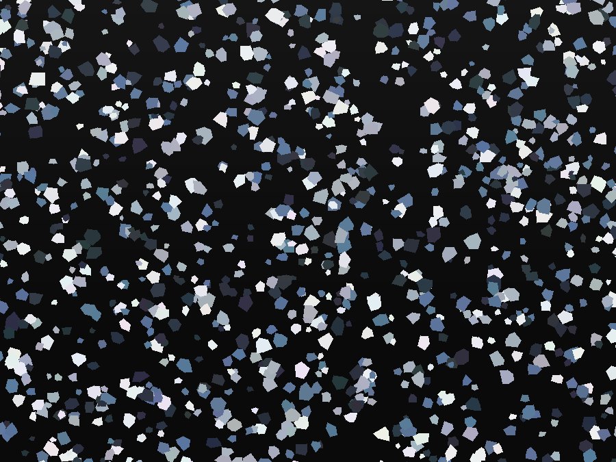 Chipsová podlaha — podklad Hĺbková čierna (RAL 9005) a sivo-modré chipsy